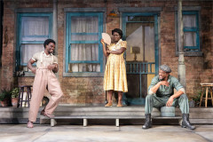 Michael Ahomka-Lindsay as Lyons Maxson, Madeline Appiah as Rose Maxson and Everal A Walsh as Jim Bono in Fences. Photo by Tyler Fayose