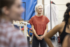 Amelia Bullmore in rehearsal for The Penelopiad at York Theatre Royal. Photo by Pamela Raith