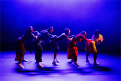 Ibilola Rossi, Nadine Higgin and Alex Thomas-Smith in for colored girls at The Yard Theatre. Photo by Camilla Greenwell