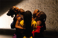 Ibilola Rossi, Alex Thomas-Smith and Nadine Higgin in for colored girls at The Yard Theatre. Photo by Camilla Greenwell