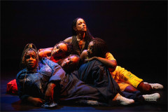 Ibilola Rossi, Alex Thomas-Smith and Nadine Higgin in for colored girls at The Yard Theatre. Photo by Camilla Greenwell