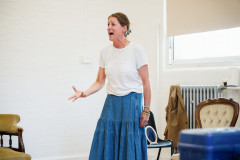Flora Montgomery as Helene Alving in rehearsals for Ghosts at Jermyn Street Theatre. Photo by Alex Brenner