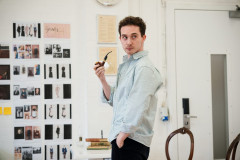 Joe Pitts as Oswald Alving in rehearsals for Ghosts at Jermyn Street Theatre. Photo by Alex Brenner