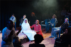 Hannah Akhalu, Tara Tijani and Sewa Zamba among the audience in Girls. Photo by Helen Murray