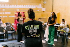 Rehearsing Girls in the Young Vic rehearsal room