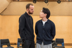 Cade Brannan and Jeremy Ang Jones in rehearsal for Global Majority at the Bush Theatre. Photo by Marc Brenner
