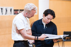 Director Rupert Hands and Jeremy Ang Jones in rehearsal for Global Majority at the Bush Theatre. Photo by Marc Brenner
