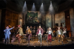 The company of Hadestown on stage at the Lyric Theatre, original West End cast. Photo by Marc Brenner