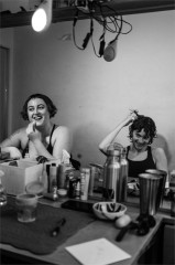 Ell Potter and Mary Higgins in the dressing room, behind the scenes at HAM, Soho Theatre. Photo by Celia Dugua