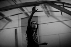 Ami Tredrea (Ophelia) in rehearsal for Hamlet Hail to the Thief. Photo by Alex Lake