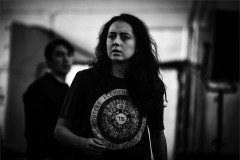 Brandon Grace (Laertes) and Ami Tredrea (Ophelia) in rehearsal for Hamlet Hail to the Thief. Photo by Alex Lake