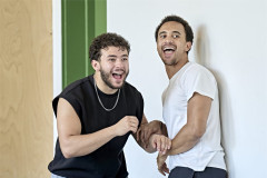 Halim Diwani and Miles Barrow in rehearsal for Hamlet Hail to the Thief. Photo by Manuel Harlan