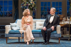 Christine Baranski as Judith Bliss and Charles Edwards as Richard Greatham in Hay Fever. Photo by Marc Brenner
