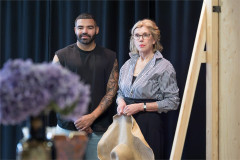Ash Hunter and Christine Baranski in rehearsals for Hay Fever. Photo by Marc Brenner