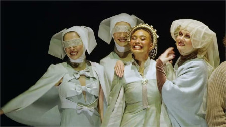Cinderella and the stepsisters in Into the Woods at the Noel Coward Theatre, from the production trailer