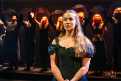 Charlie Burn as Jane with the company of Jane Eyre A Musical at Southwark Playhouse Elephant. Photo by Victoria Davies
