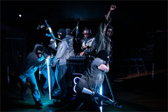 The company of First Encounters: Julius Caesar in performance. Photo by Helen Maybanks