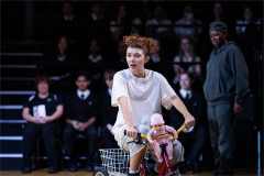 Siân Stephens as the Soothsayer in First Encounters: Julius Caesar. Photo by Helen Maybanks