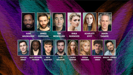 The full cast of Jumpers at Hampstead Theatre