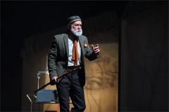 Rupert Holliday Evans as The Lecturer in Lanny at Bristol Old Vic. Photo by Helen Murray