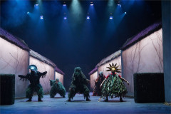 The woodland figures of Lanny on stage at Bristol Old Vic. Photo by Helen Murray