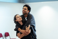 Hanora Kamen and Raj Bajaj rehearse a scene as Jolie and Robert. Photo by Helen Murray