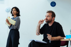 Movement director Dan Canham and assistant movement director Divija Melally in rehearsals. Photo by Helen Murray