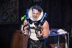 Ross Clifton as Orin Scrivello in Little Shop of Horrors at Exeter Northcott Theatre. Photo by Craig Fuller