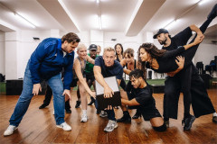 Charles Brunton (centre) and the company in rehearsals for Love Never Dies in Concert. Photo by Danny Kaan