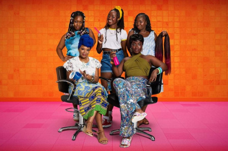 Campaign artwork for Jaja's African Hair Braiding, returning to the Lyric Hammersmith Theatre in 2027