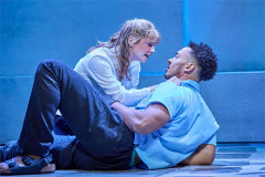 Ellie Gilbert-Grey as Sophie and Kyle Cox as Sky in Mamma Mia! at the Novello Theatre. Photo by Brinkhoff & Mögenburg