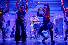 The company of Mamma Mia! at the Novello Theatre