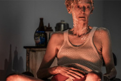 Tilda Swinton in Man to Man at the Royal Court Theatre. Photo by Ruediger Glatz