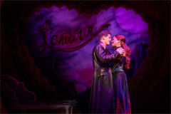 Karis Anderson as Satine and Alistair Brammer as Christian in Moulin Rouge! The Musical. Photo by Mark Senior