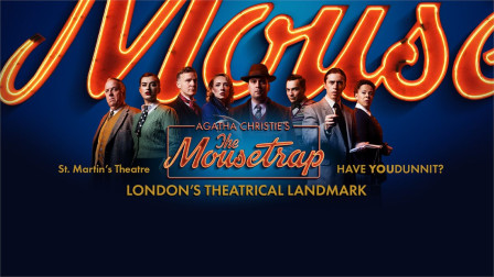 Key art for Agatha Christie's The Mousetrap at St Martin's Theatre