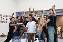 Cast members rehearsing an ensemble number for My Fair Lady. Photo by Chris Keatch