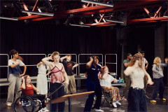 The National Youth Theatre company in a movement session for Letters to My Younger Future Self. Photo by Rich Lakos