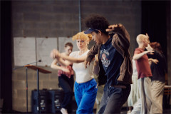 National Youth Theatre members rehearsing choreography for Letters to My Younger Future Self. Photo by Rich Lakos