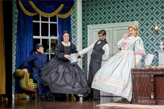Oliver Stockley, Jinkx Monsoon, Scott Karim and Kate O'Donnell in Oh, Mary! at the Trafalgar Theatre. Photo by Manuel Harlan