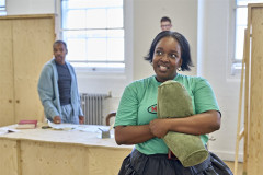 Lolly Adefope (Mary Todd Lincoln) in rehearsals for Oh, Mary!. Photo by Manuel Harlan
