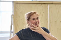 Lucy Frederick (Mary's Chaperone) in rehearsals for Oh, Mary!. Photo by Manuel Harlan