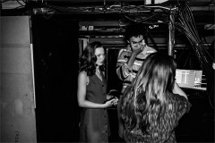 Behind the scenes on The Oresteia at the Bridge Theatre. Photo by Danny Kaan