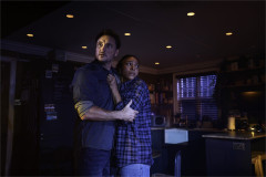 James Bye as James and Hannah Sinclair Robinson as Lou on the set of Paranormal Activity. Photo by Johan Persson