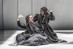 Jonathan Groff as Rosalind and Fisayo Akinade as Celia in As You Like It. Photo by Marc Brenner