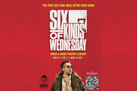Poster artwork for SLEAZE Theatre's Six Kinds of Wednesday at the Bread &amp; Roses Theatre, Clapham