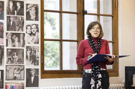 Janie Dee in rehearsal for Speculations.