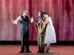 Rory Kinnear, Thomas Flynn and Natalia Osipova in The Standard of Living. Photo by Manuel Harlan