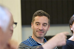 James Graham in rehearsals for The Standard of Living. Photo by Manuel Harlan