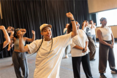 Ebony Clarke and the cast in rehearsals for Sylvia: A Musical Revolution. Photo by Johan Persson