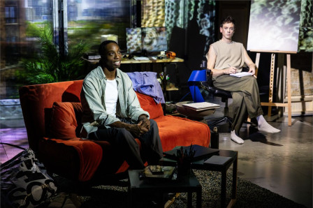 Jean-Luke Worrell as Mahlik and Matthew Jordan as Lawrence in Aggy at the King’s Head Theatre. Photo by Zoë Birkbeck